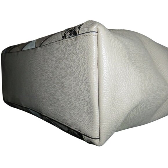 Coach 2016 Ava Mixed Suede & Python Embossed Leather Tote 57510 Beechwood Beige - Picture 12 of 16